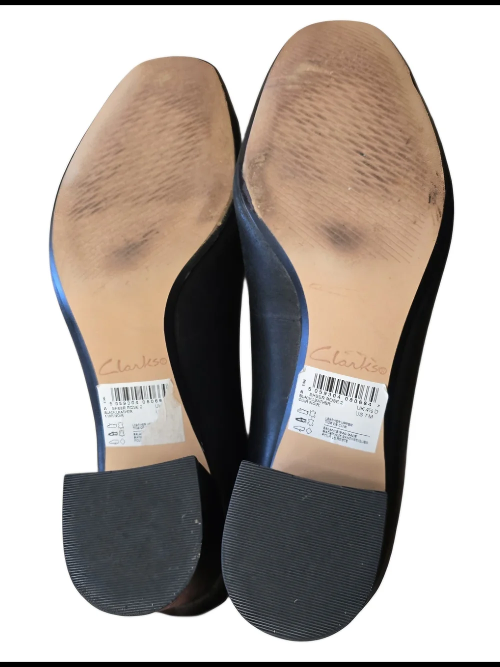 Clarks Sheer Rose 2 Black Leather Pumps Sz 7